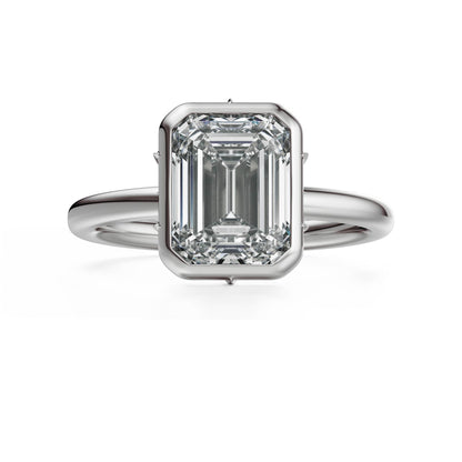 The Bezel Secret Garden Ring | Emerald Cut | Setting Only