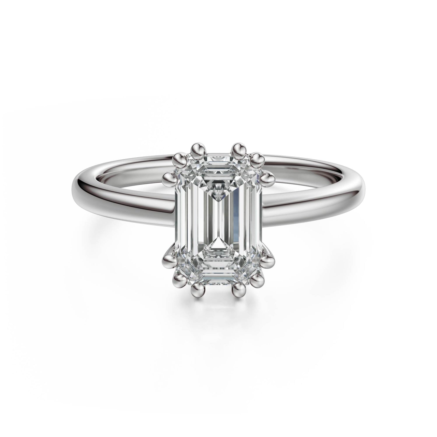 The Thalassa Ring | Emerald Cut | Setting Only - Lavender Creek Gems 