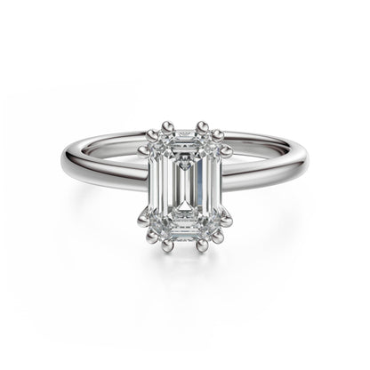 The Thalassa Ring | Emerald Cut | Setting Only - Lavender Creek Gems 