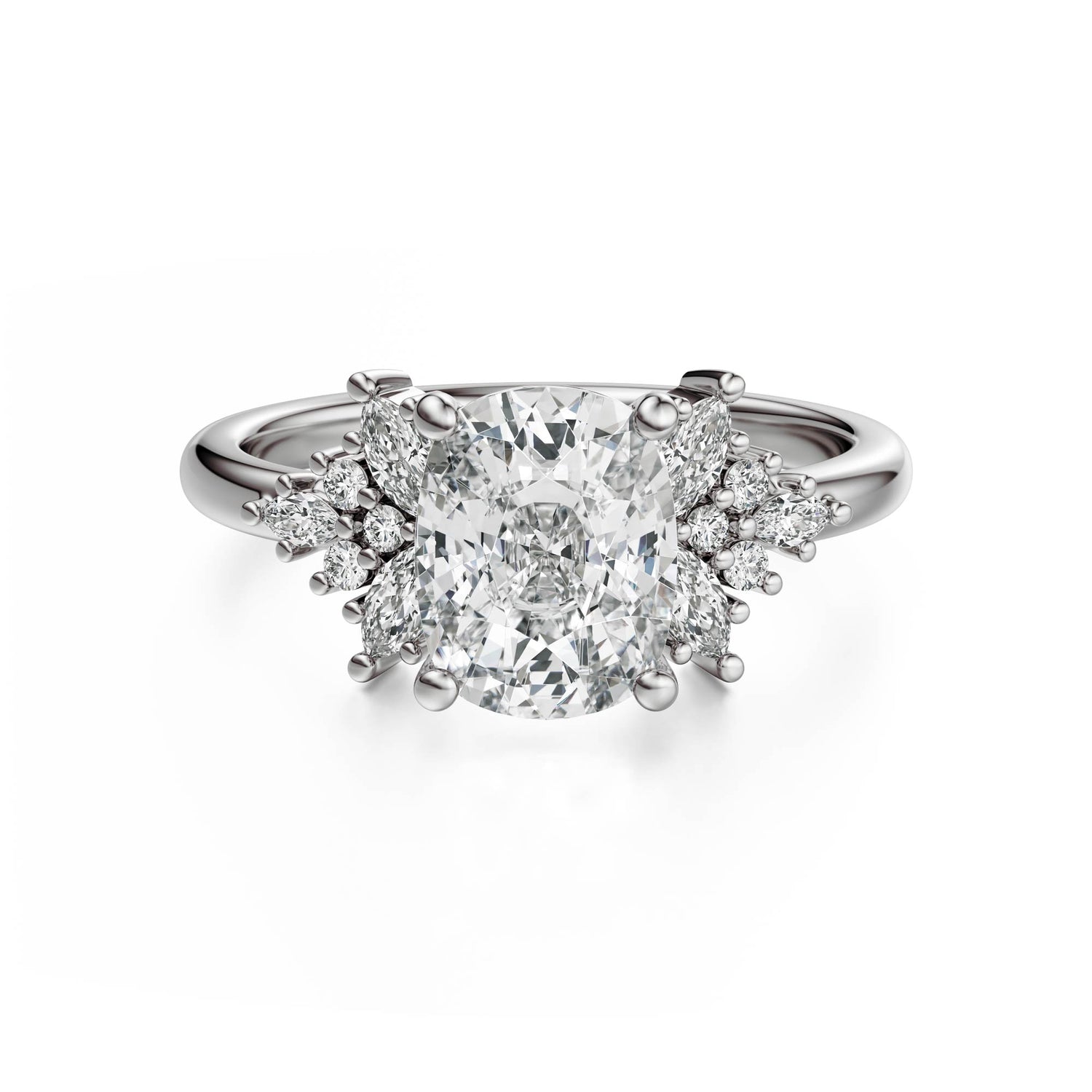 The Veraine Ring | Elongated Cushion | Setting Only