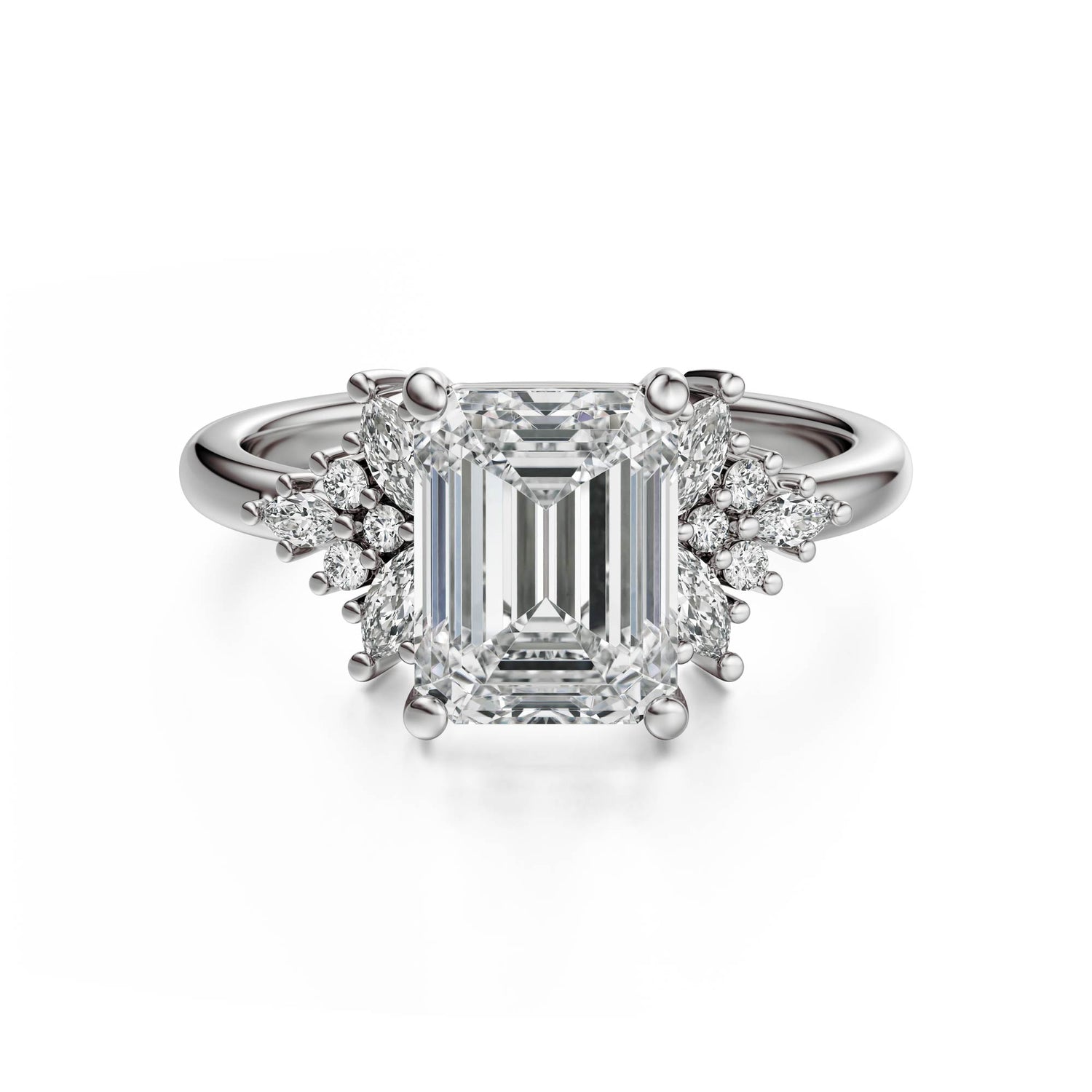 The Veraine Ring | Emerald Cut | Setting Only