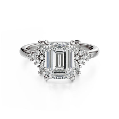 The Veraine Ring | Emerald Cut | Setting Only