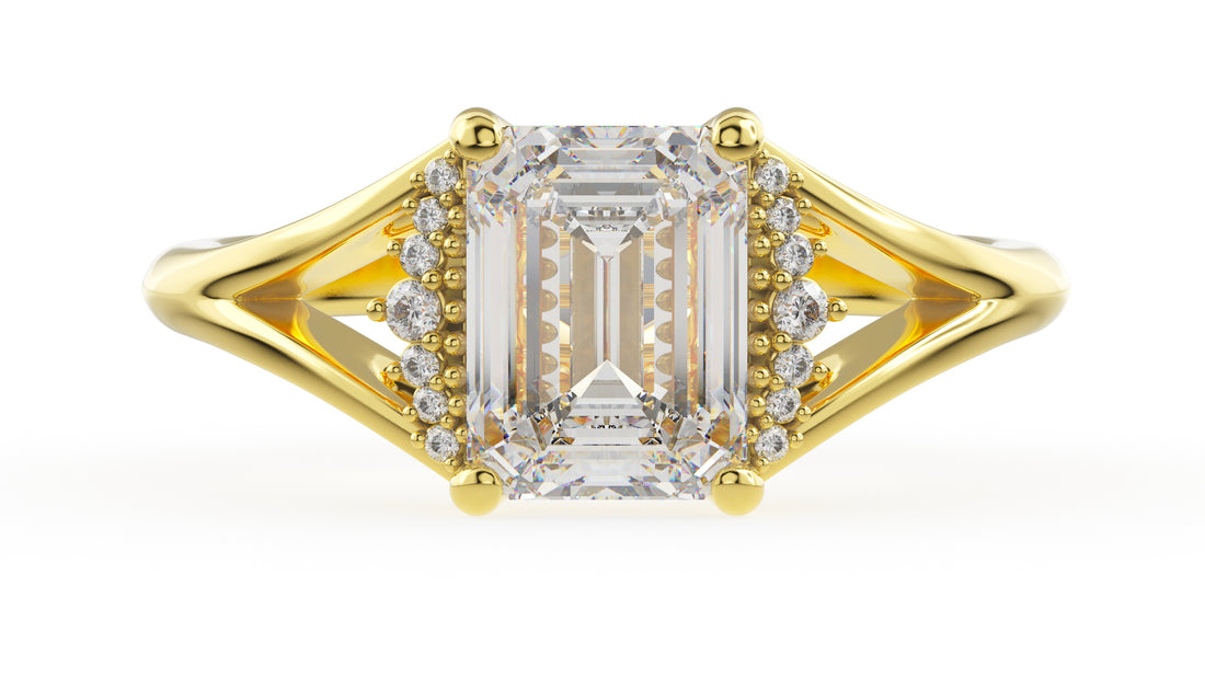 The Serendipity Ring | Emerald Cut | Setting Only