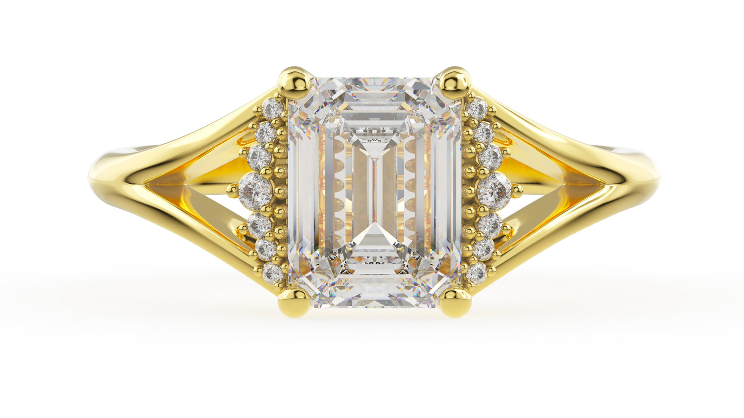 The Serendipity Ring | Emerald Cut | Setting Only
