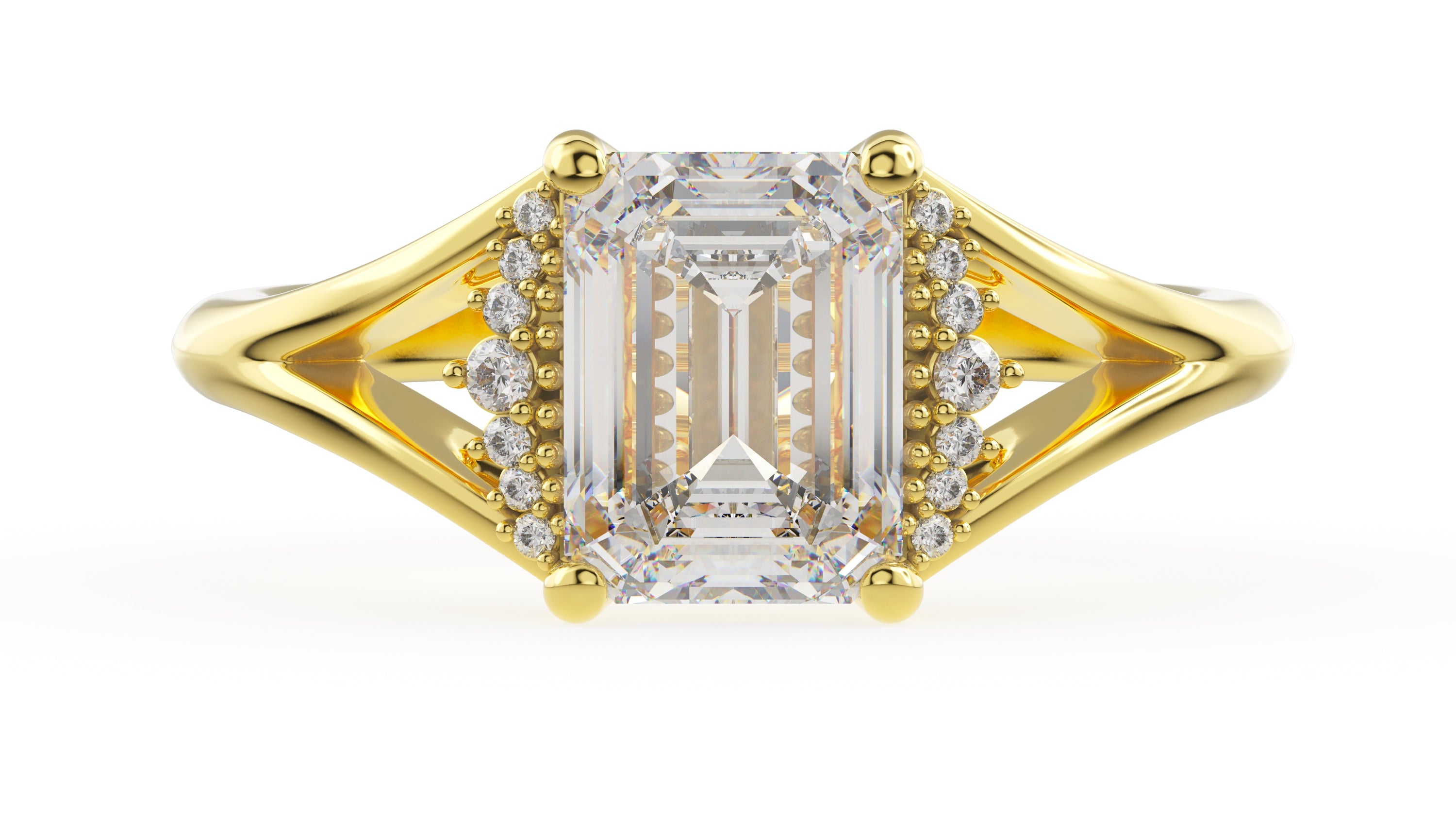 The Serendipity Ring | Emerald Cut | Setting Only