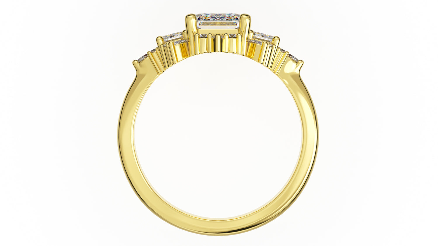 The Marial Ring | Emerald Cut | Setting Only - Lavender Creek Gems 