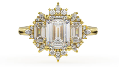 The Marial Ring | Emerald Cut | Setting Only - Lavender Creek Gems 