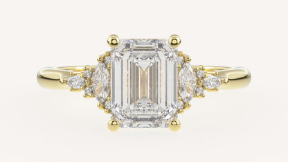 The Maeve Ring | Emerald Cut | Setting Only