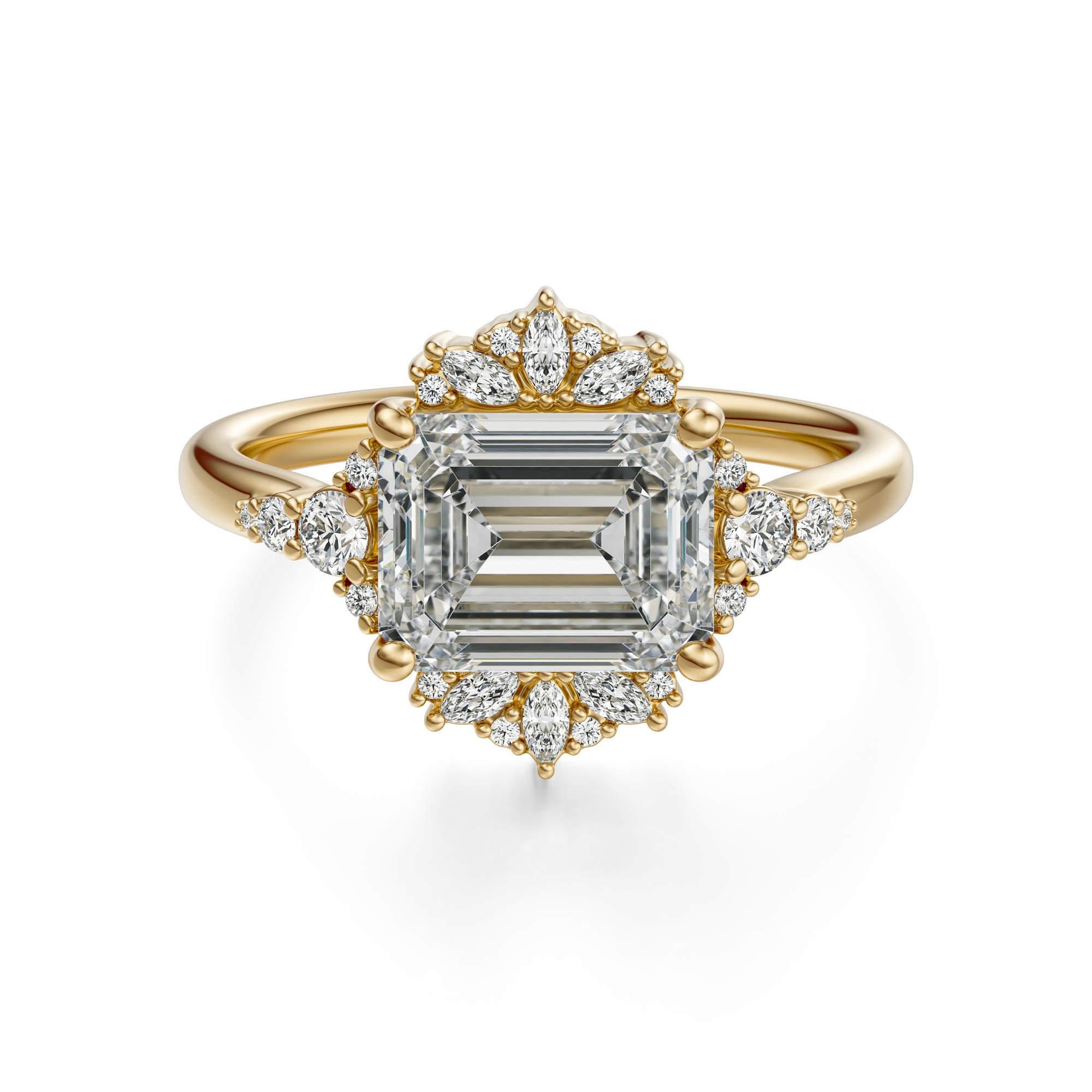 The Comtesse Ring | Emerald Cut | Setting Only