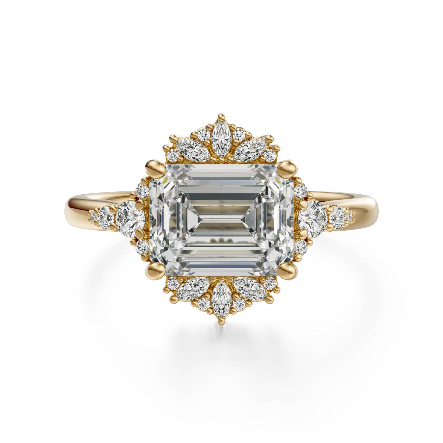 The Comtesse Ring | Emerald Cut | Setting Only