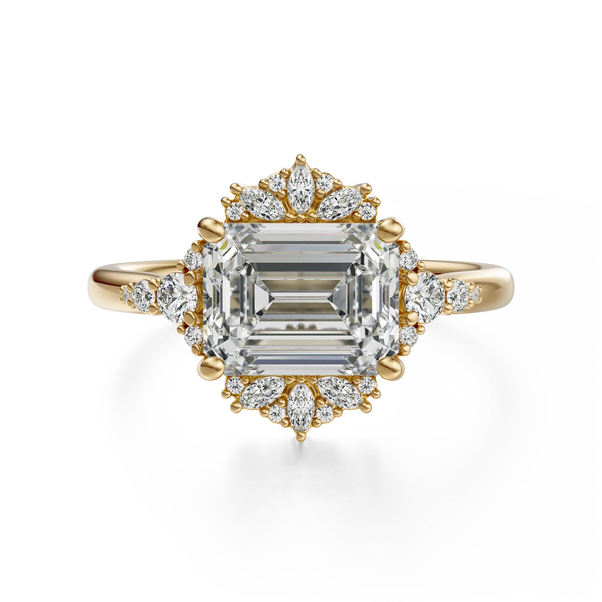 The Comtesse Ring | Emerald Cut | Setting Only