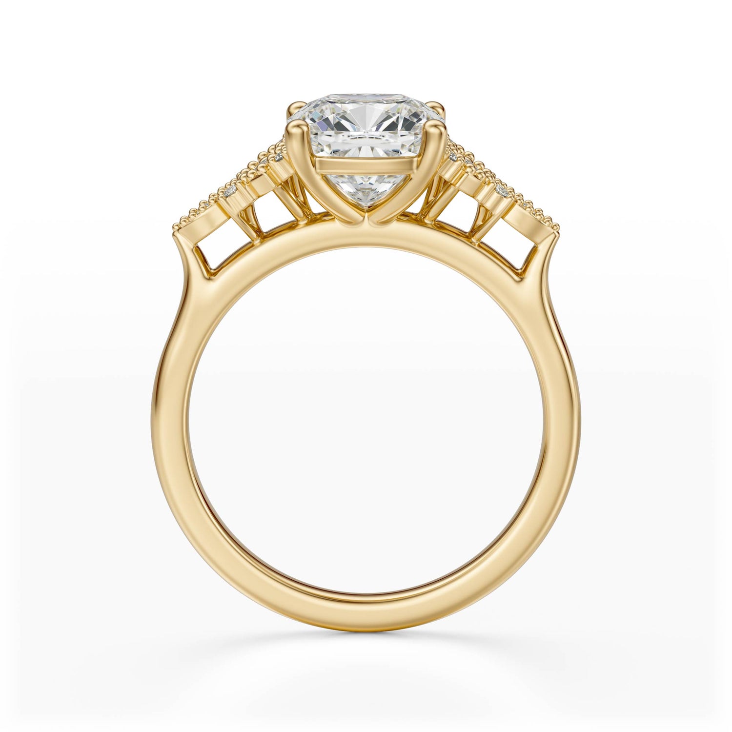 The Art Deco Maeve Ring | Cushion | Setting Only - Lavender Creek Gems 