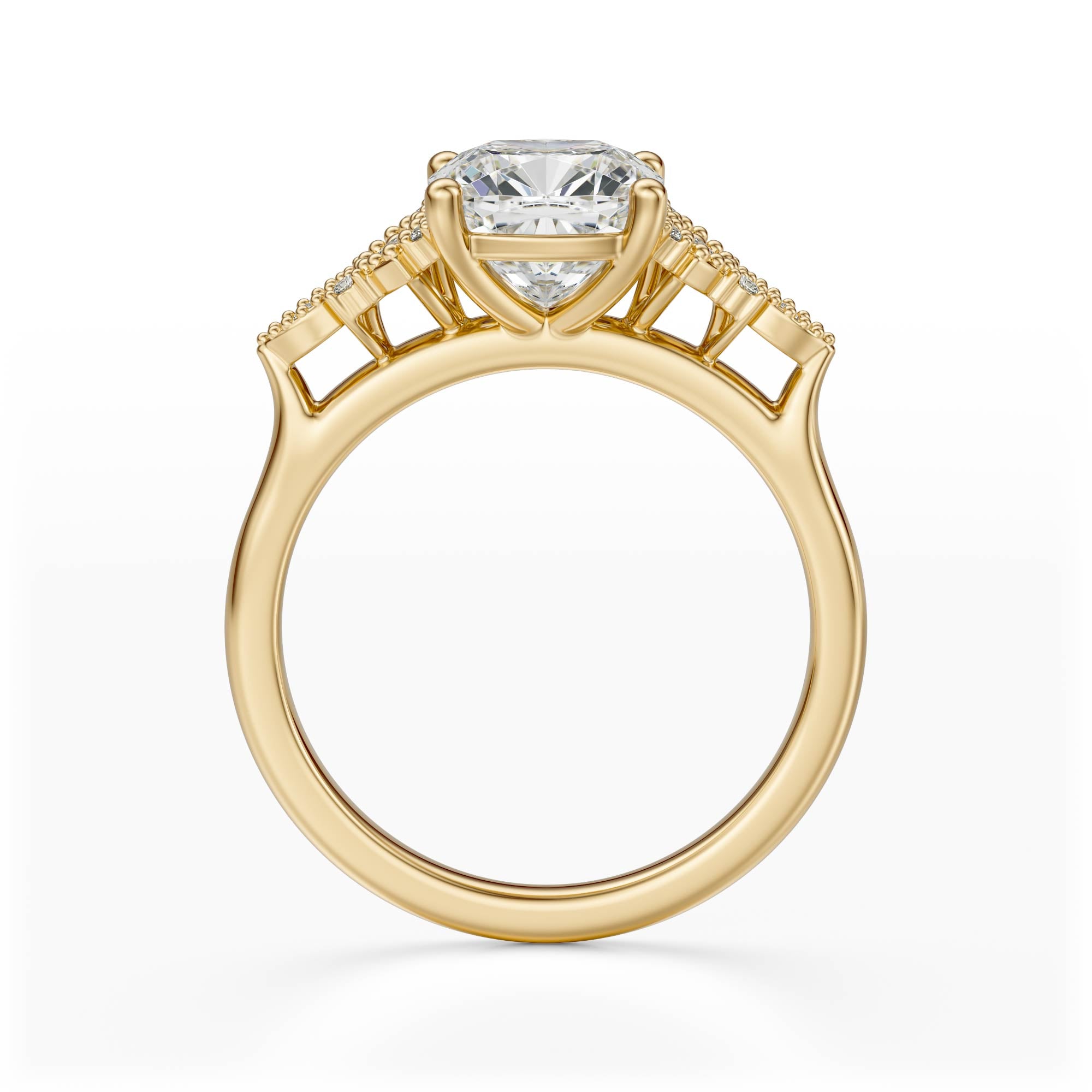 The Art Deco Maeve Ring | Cushion | Setting Only - Lavender Creek Gems 