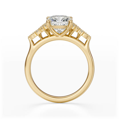 The Art Deco Maeve Ring | Cushion | Setting Only - Lavender Creek Gems 