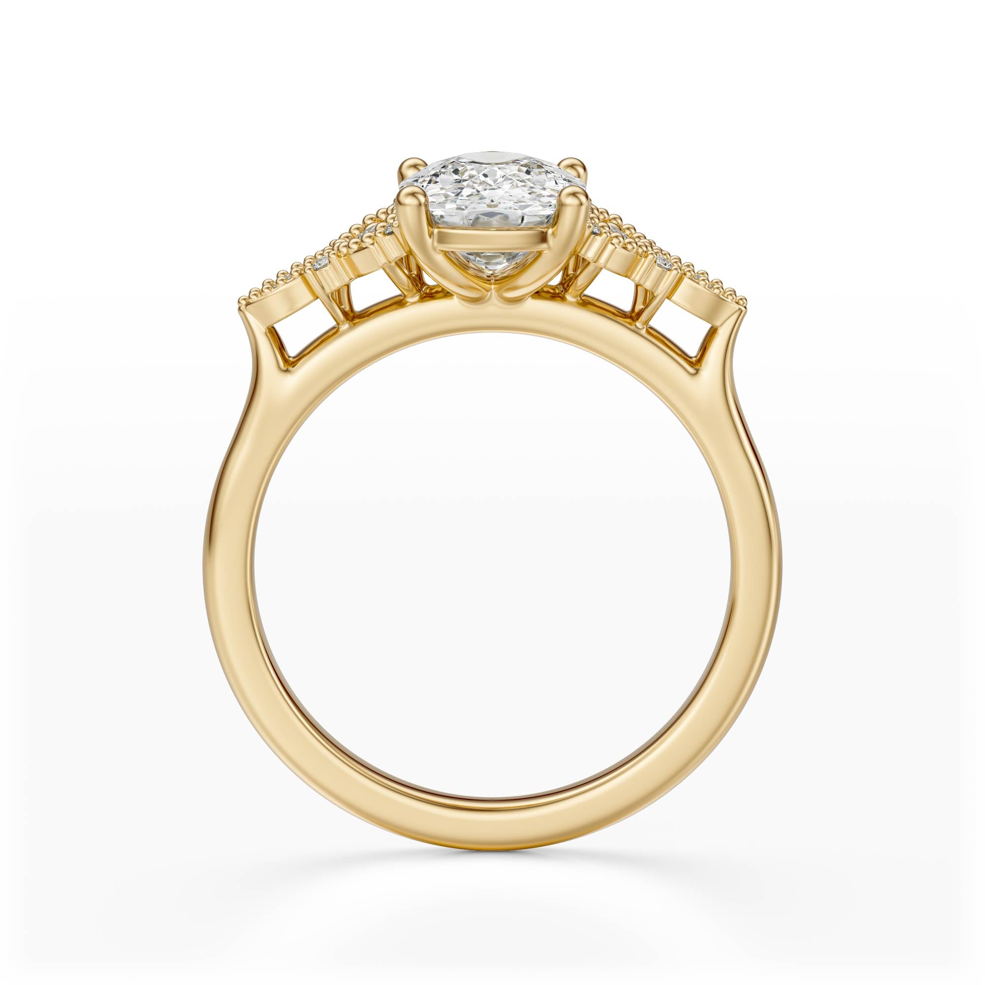 The Art Deco Maeve Ring | Elongated Cushion - Lavender Creek Gems 