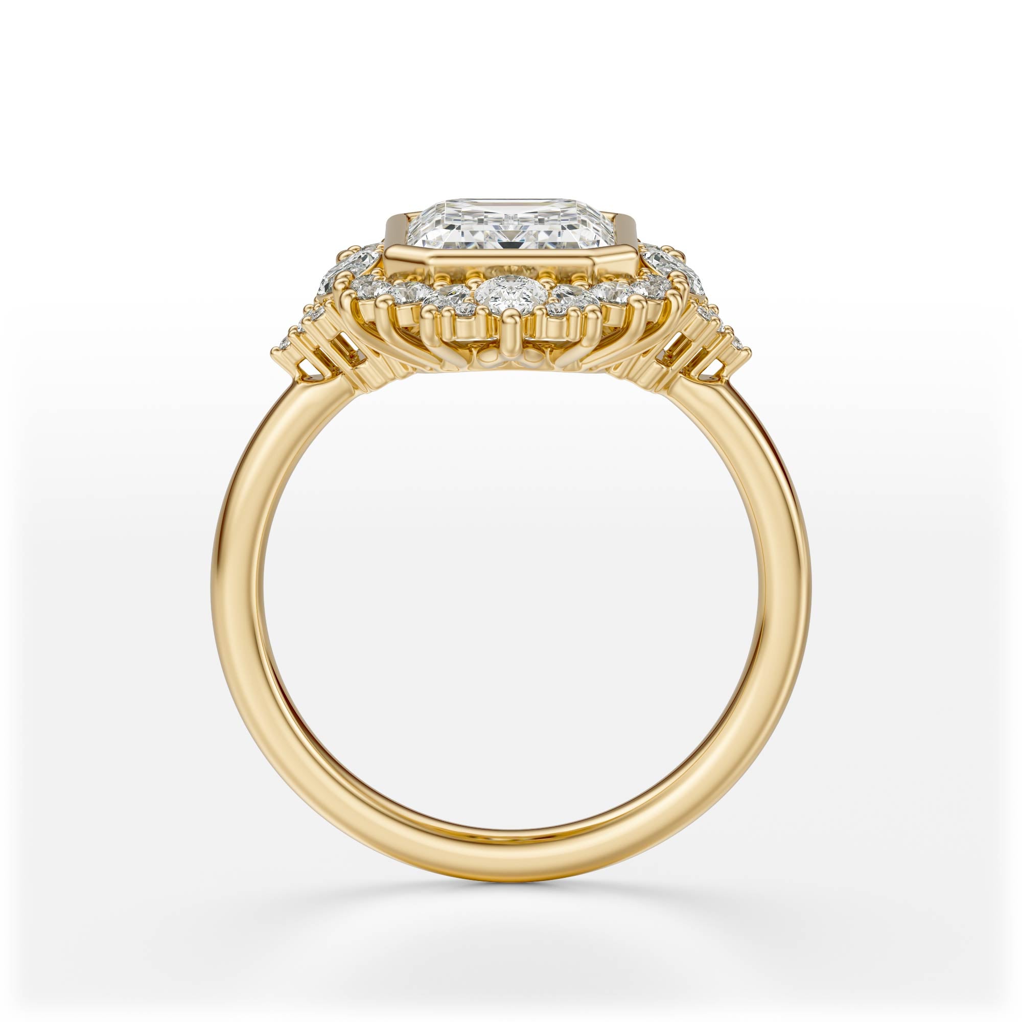 The Ethereal Ring | Emerald Cut | Setting Only