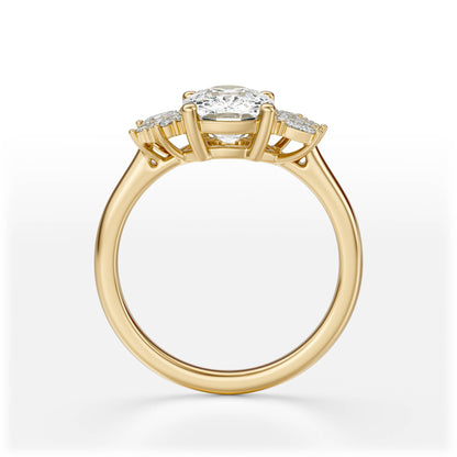 The Diamond Fleur Ring | Elongated Cushion | Setting Only - Lavender Creek Gems 