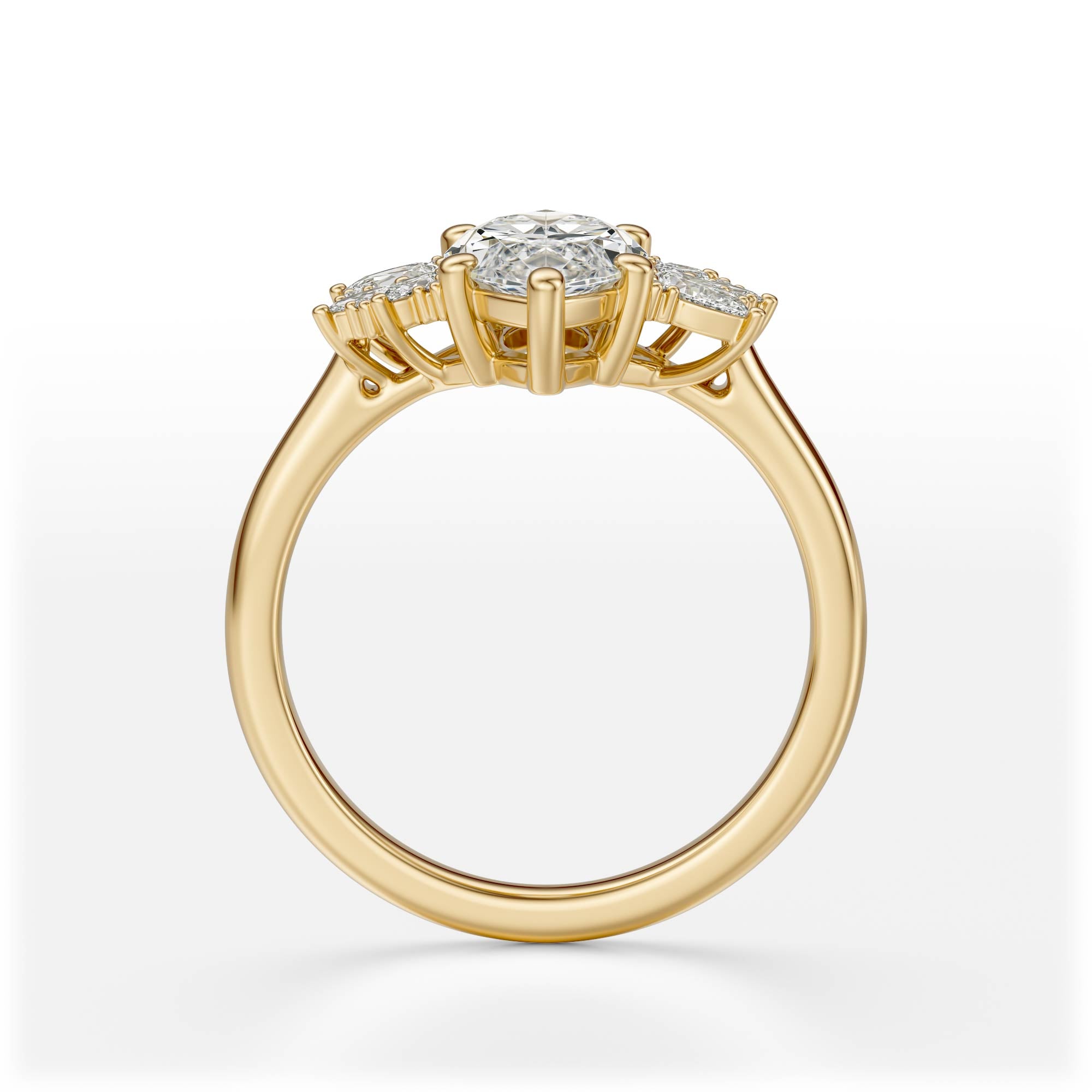 The Diamond Fleur Ring | Marquise | Setting Only - Lavender Creek Gems 
