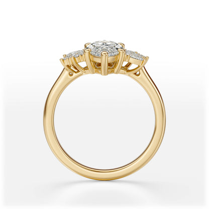 The Diamond Fleur Ring | Marquise | Setting Only - Lavender Creek Gems 