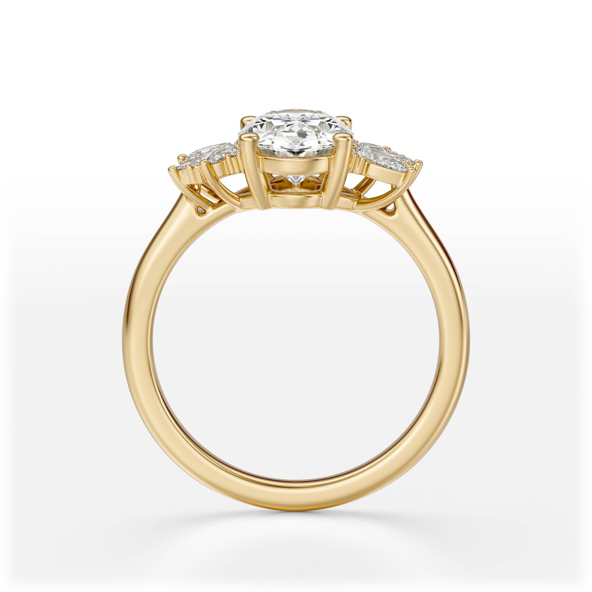 The Diamond Fleur Ring | Oval | Setting Only - Lavender Creek Gems 