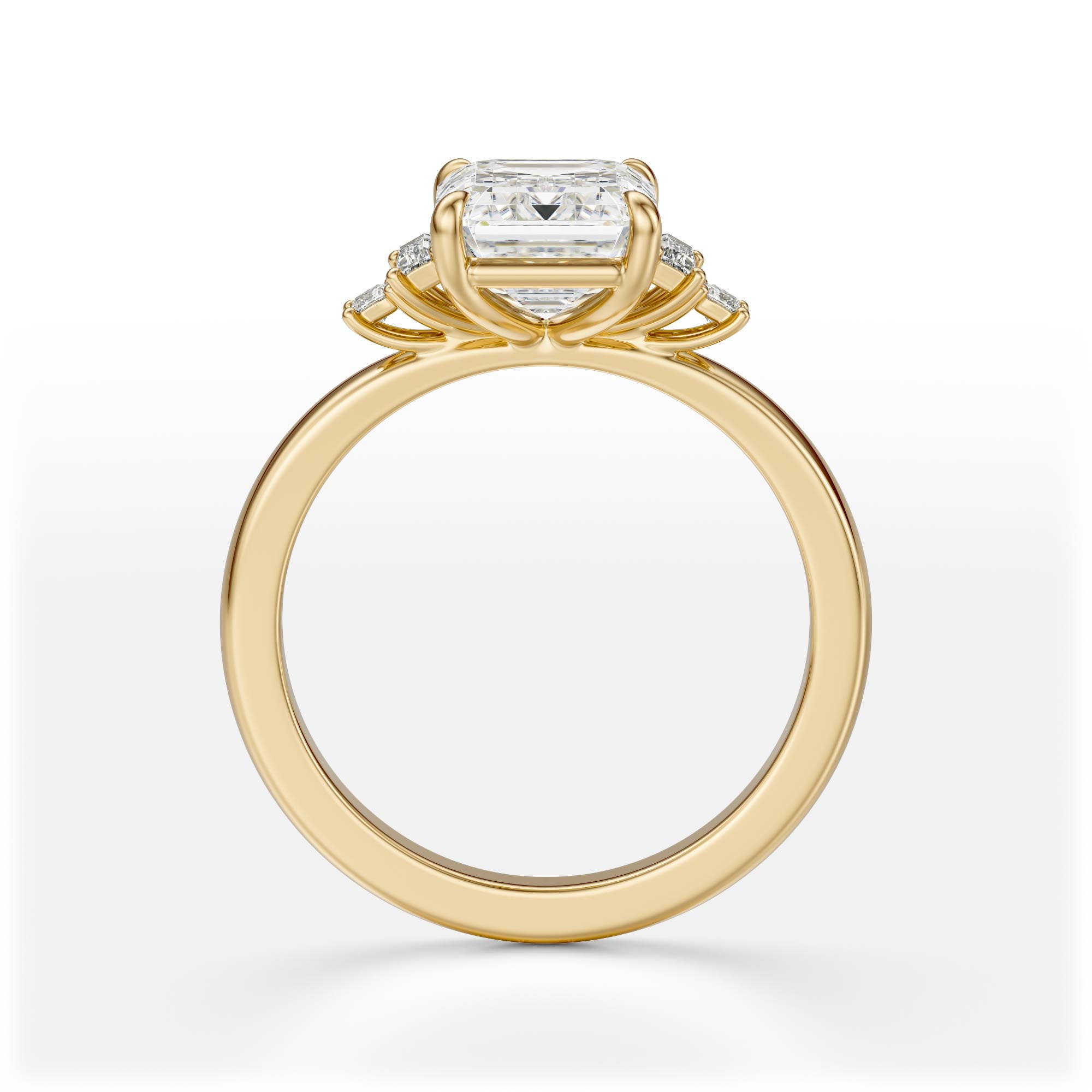 The Elevated Mira Ring | Emerald Cut | Setting Only