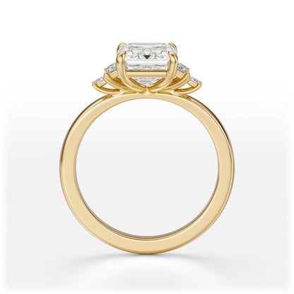 The Elevated Mira Ring | Emerald Cut | Setting Only