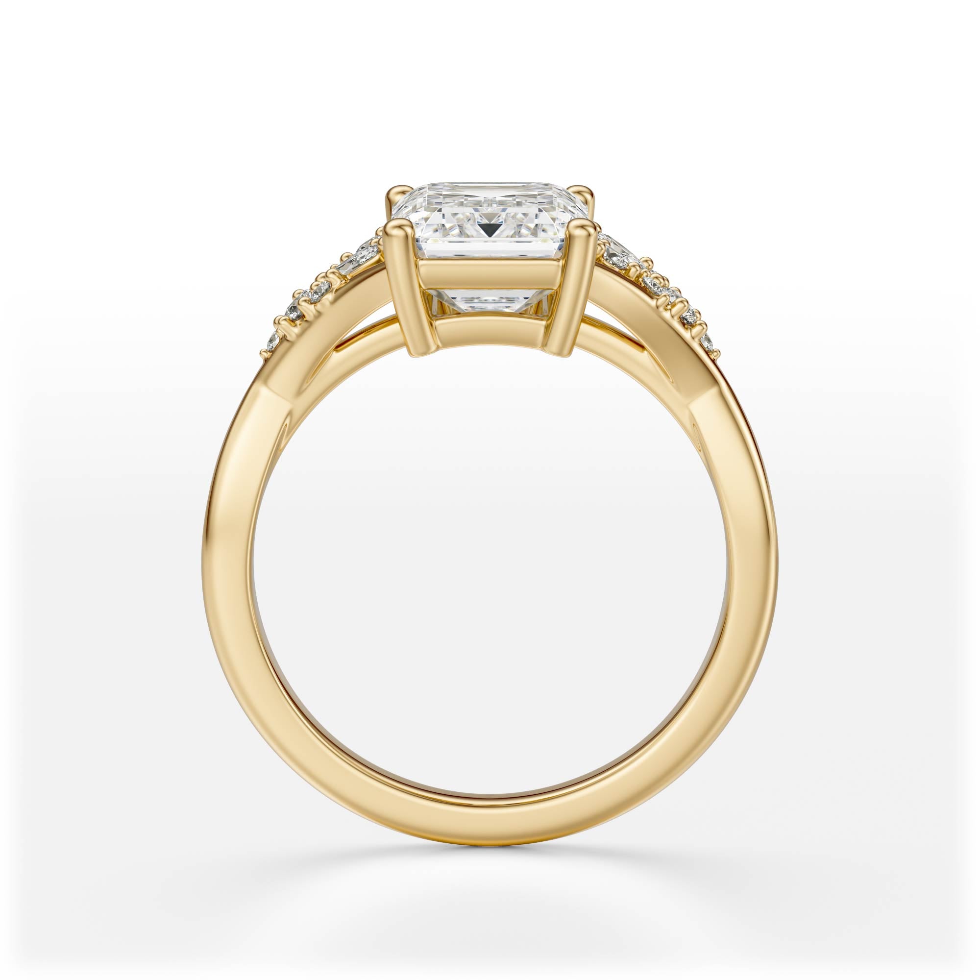The Lyria Ring | Emerald Cut | Setting Only