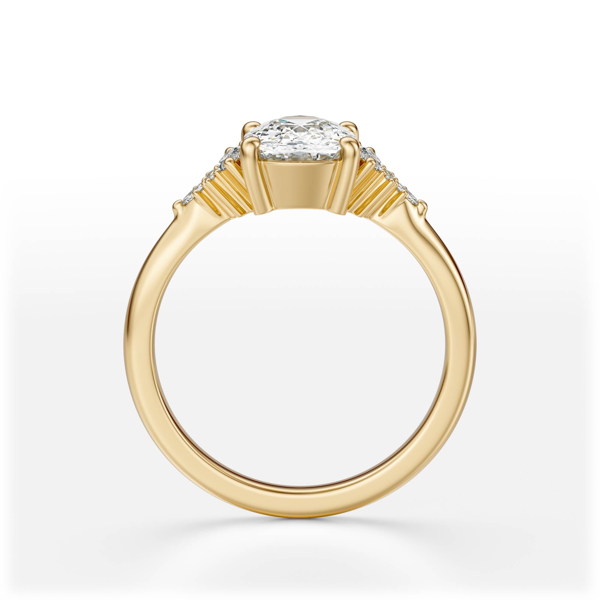 The Low Maeve Ring | Elongated Cushion | Setting Only