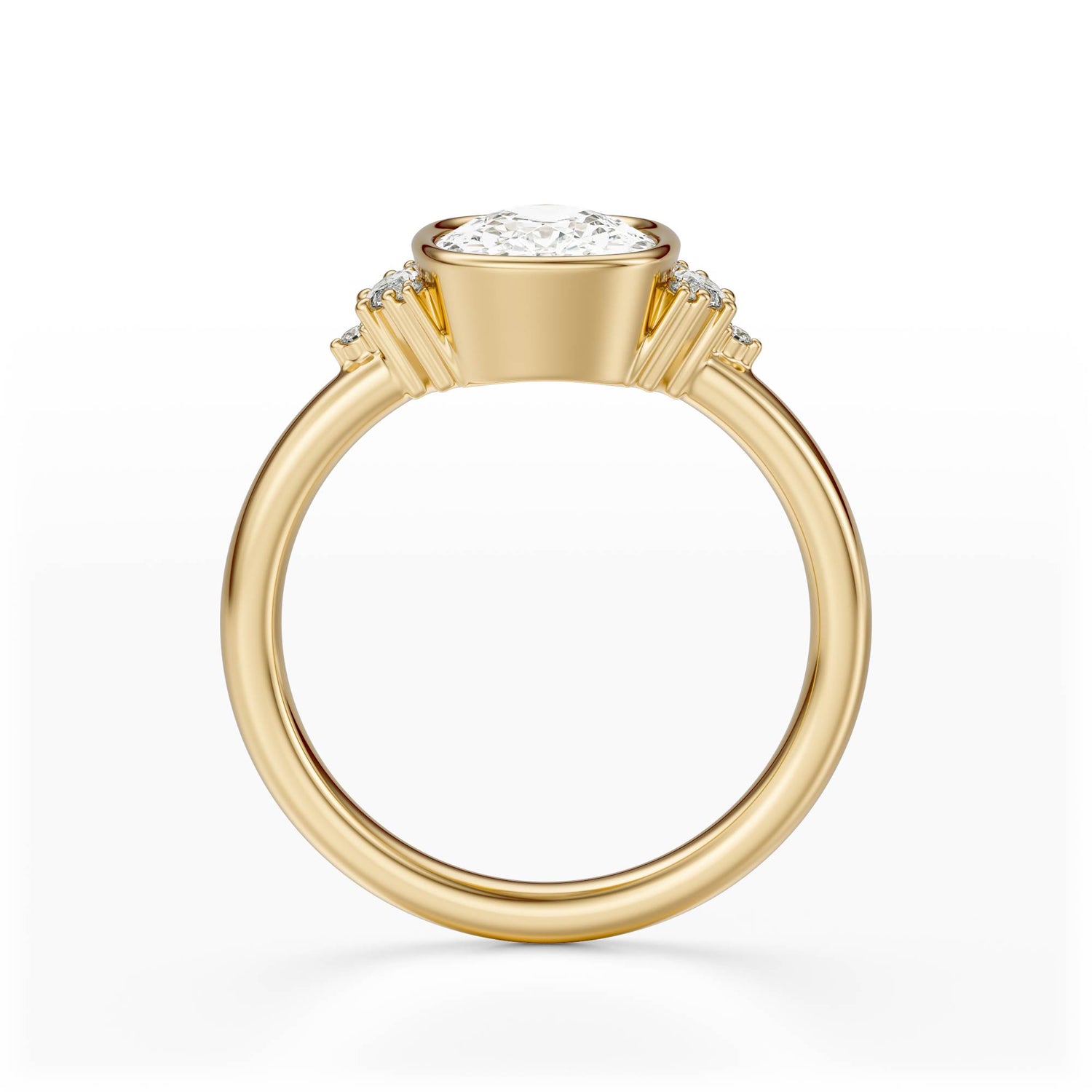 The Bezel Maren Ring | Elongated Cushion | Setting Only - Lavender Creek Gems 