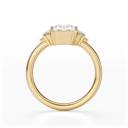 The Bezel Maren Ring | Emerald Cut | Setting Only - Lavender Creek Gems 