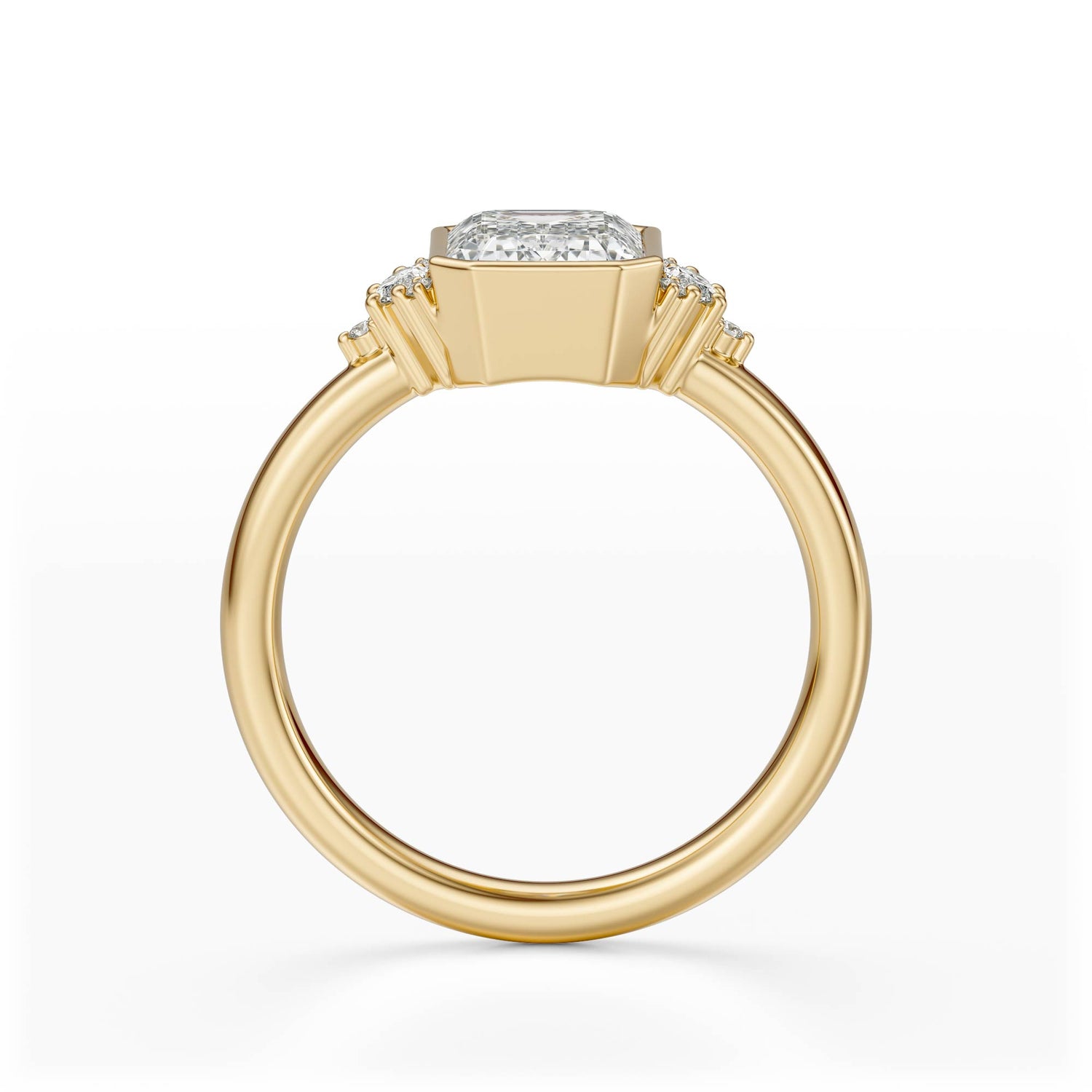 The Bezel Maren Ring | Emerald Cut - Lavender Creek Gems 