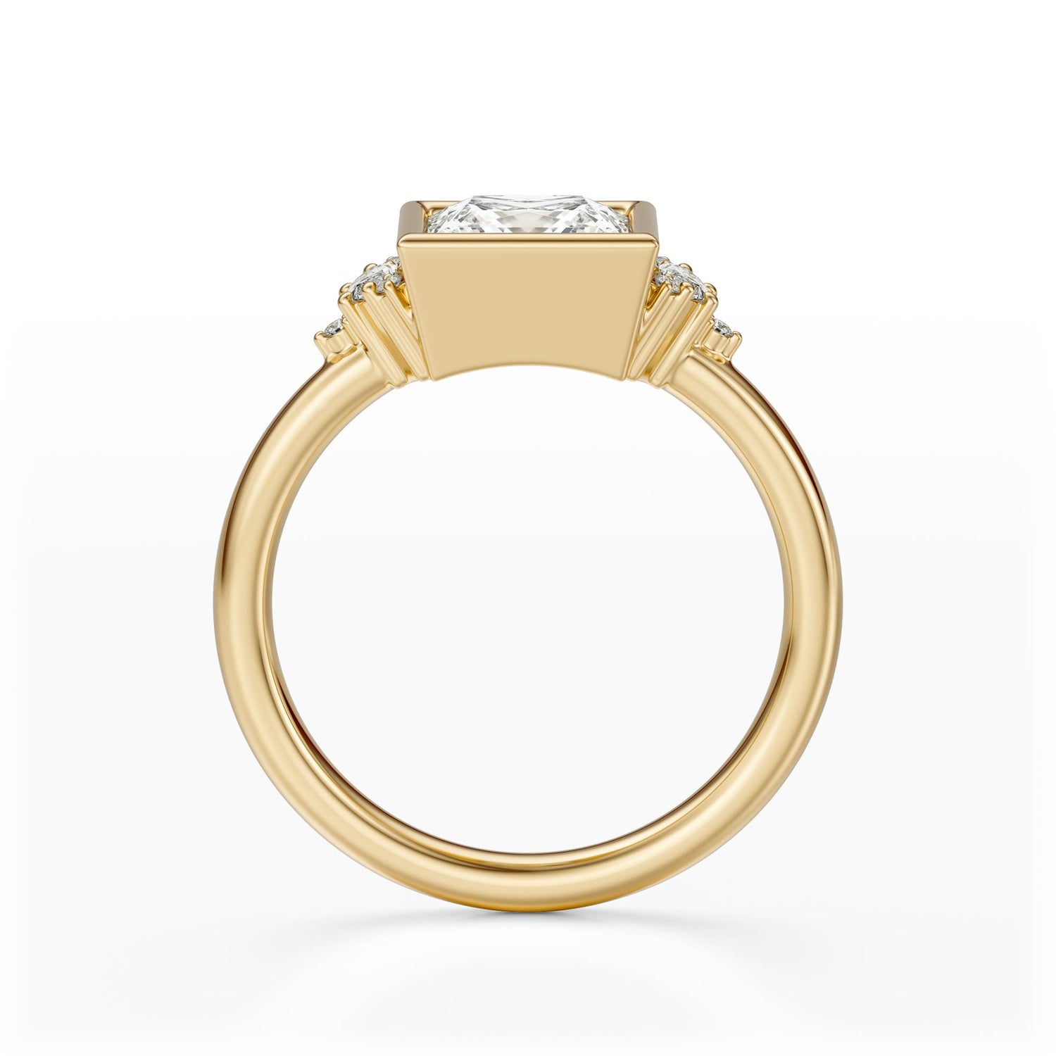 The Bezel Maren Ring | Princess | Setting Only - Lavender Creek Gems 