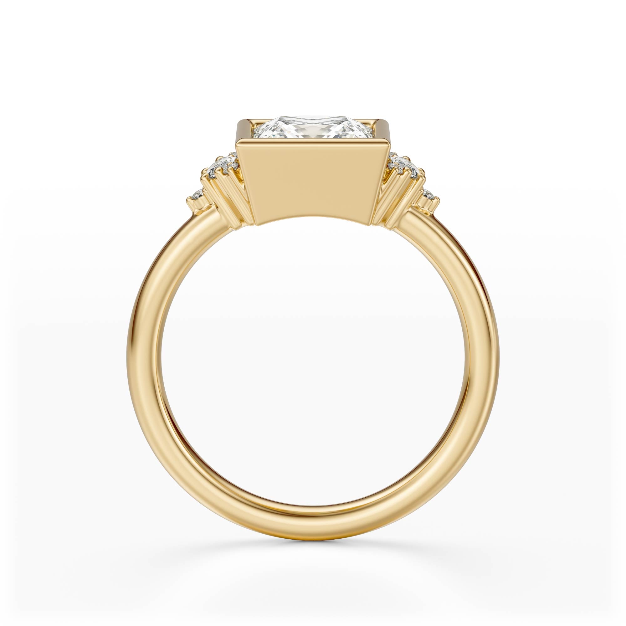 The Bezel Maren Ring | Princess | Setting Only - Lavender Creek Gems 