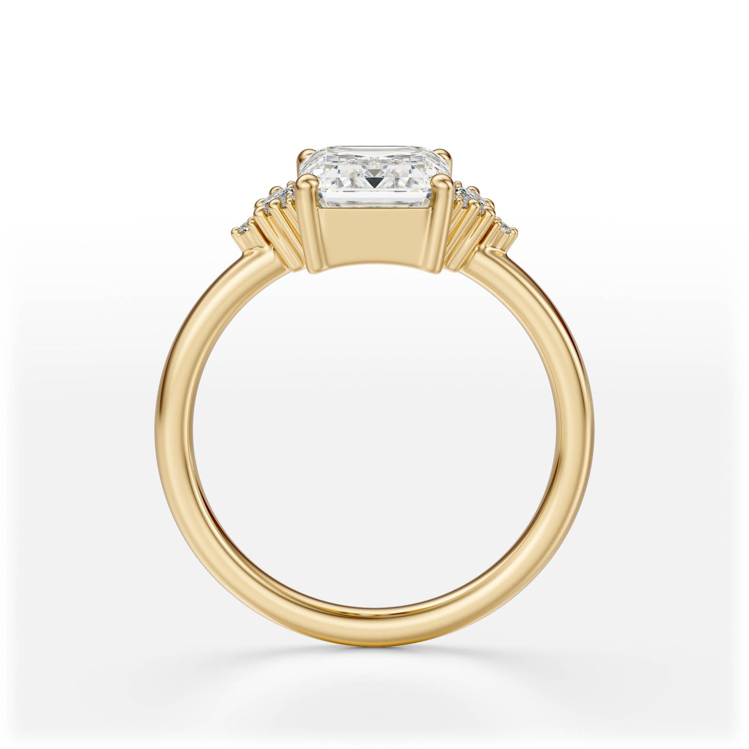 The Low Maren Ring | Emerald Cut | Setting Only