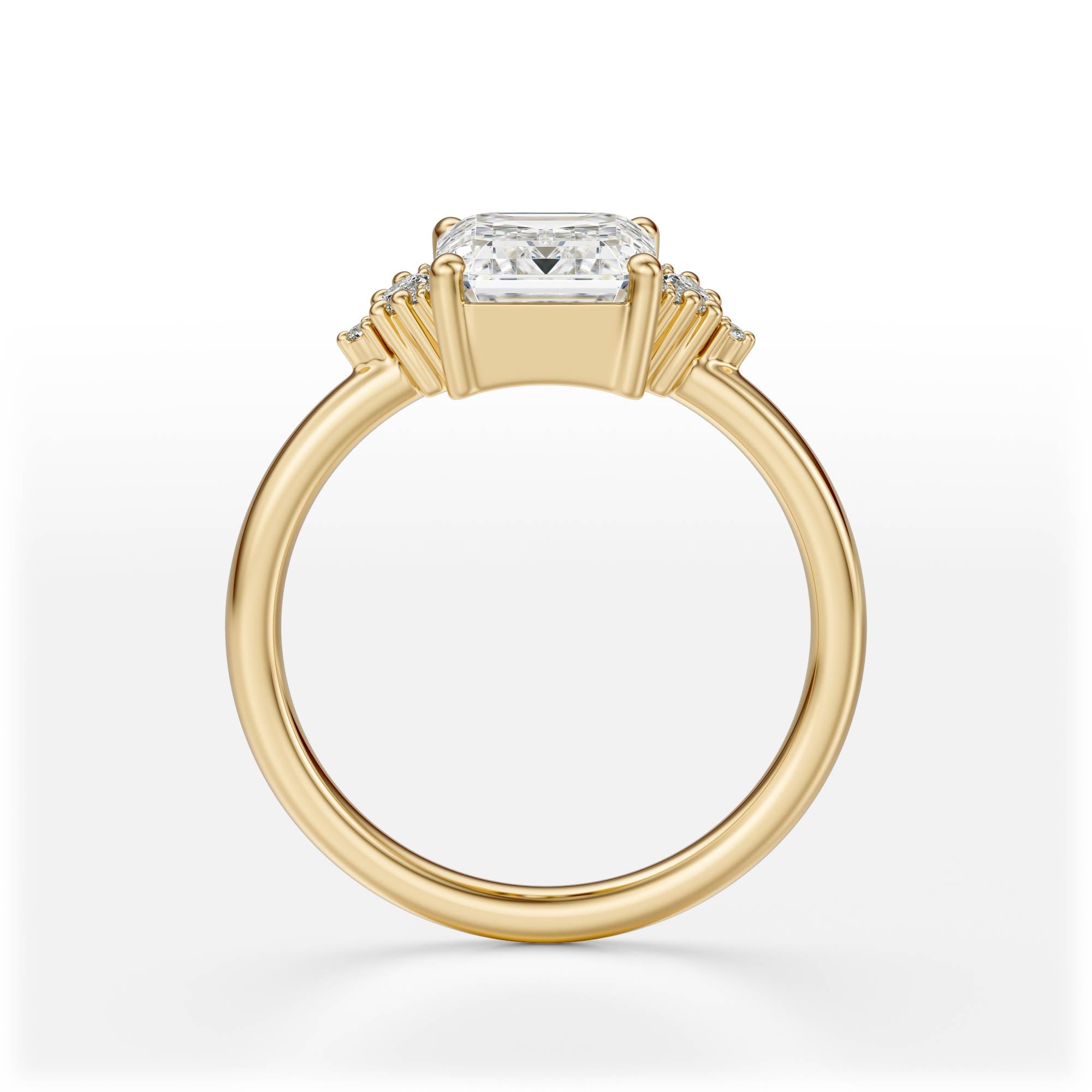 The Low Maren Ring | Emerald Cut | Setting Only