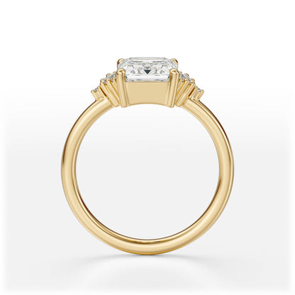 The Low Maren Ring | Emerald Cut | Setting Only