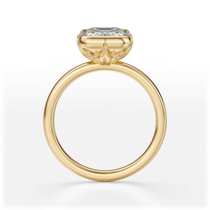 The Bezel Secret Garden Ring | Emerald Cut | Setting Only