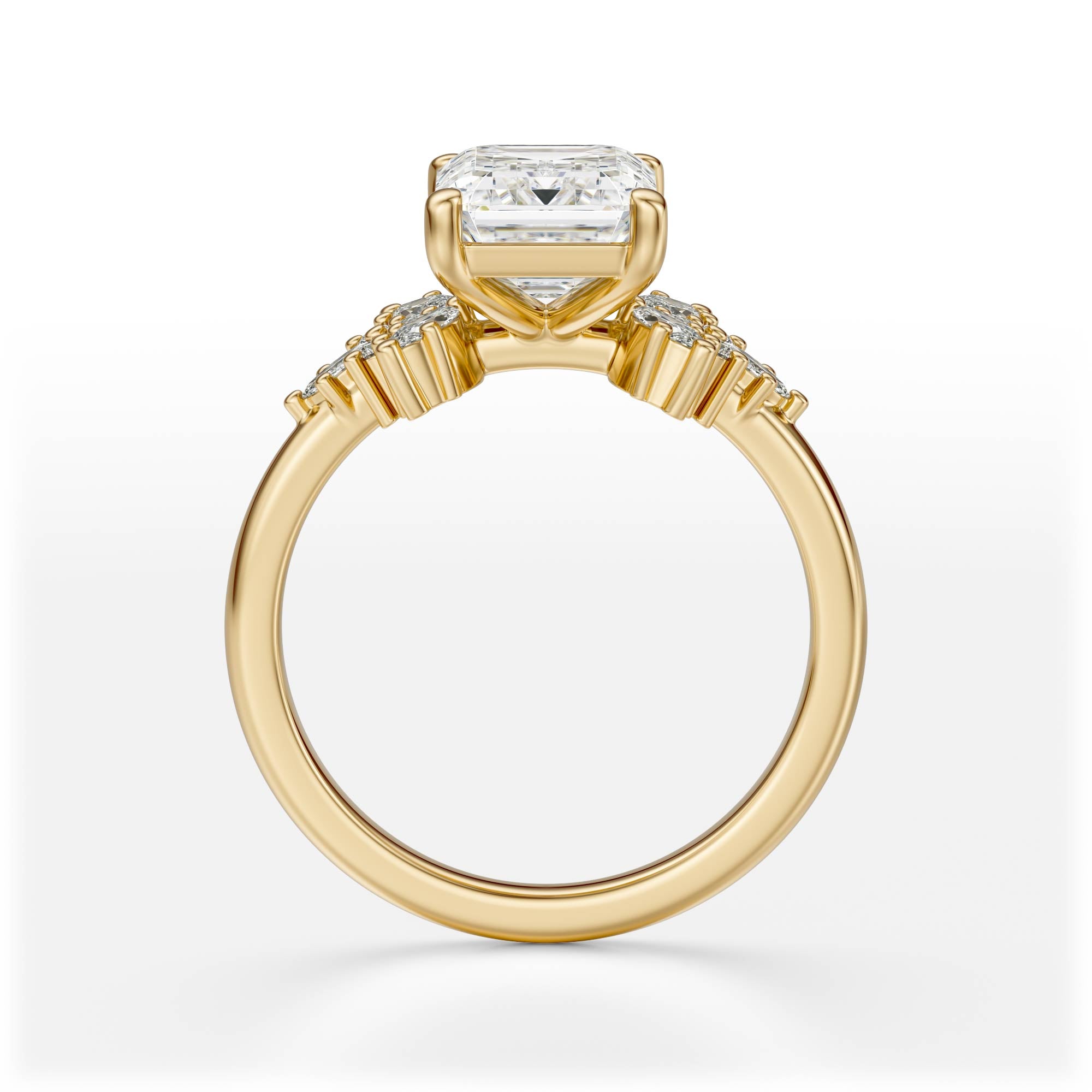 The Veraine Ring | Emerald Cut | Setting Only