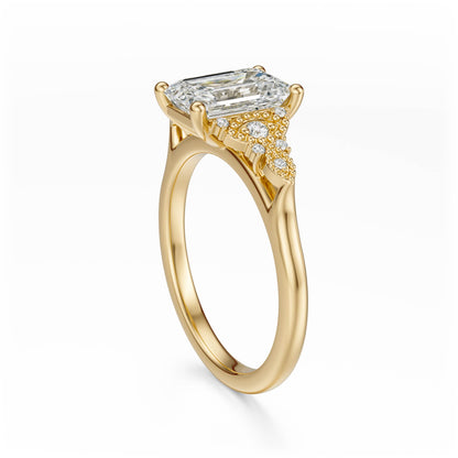 The Art Deco Maeve Ring | Emerald Cut - Lavender Creek Gems 