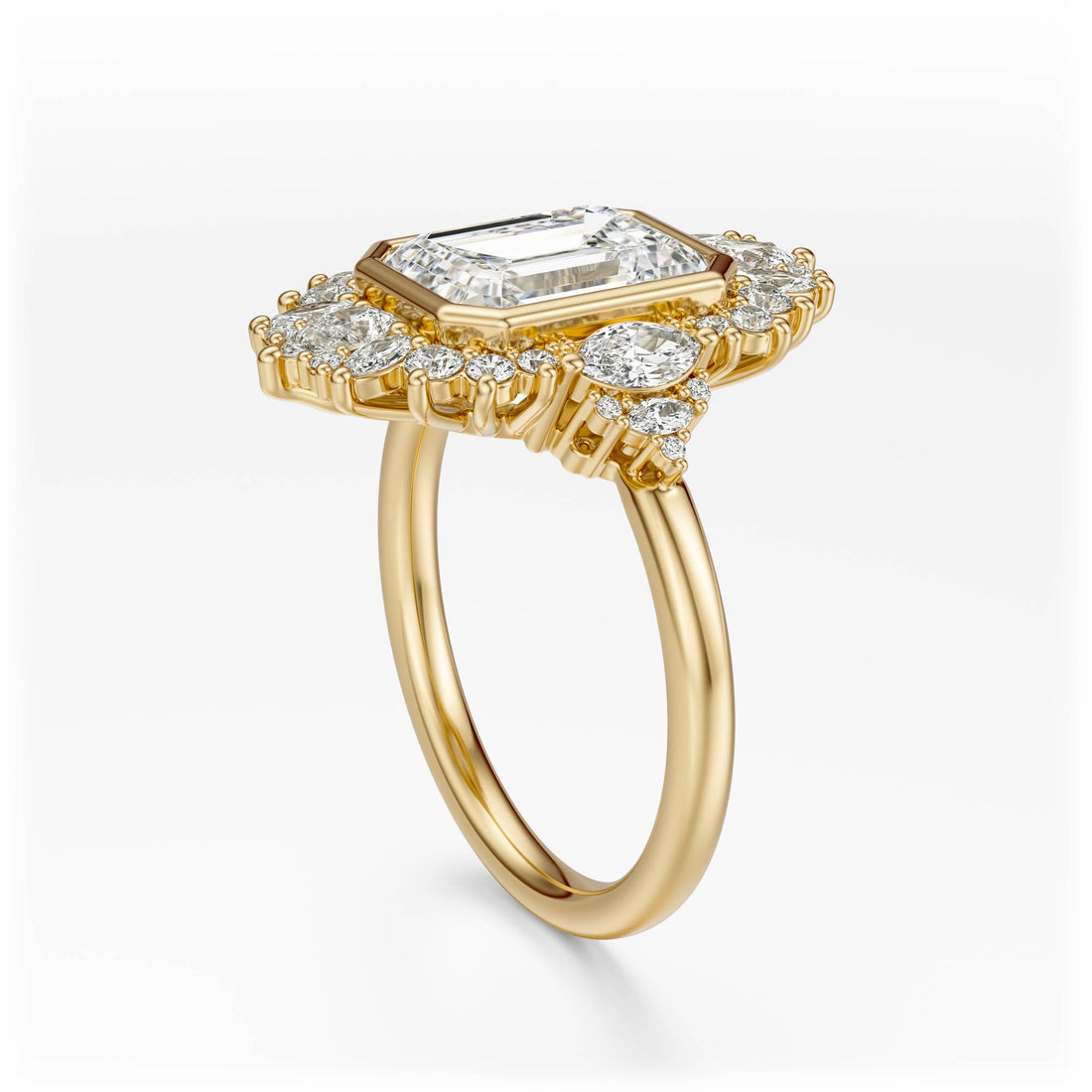The Ethereal Ring | Emerald Cut | Setting Only - Lavender Creek Gems 