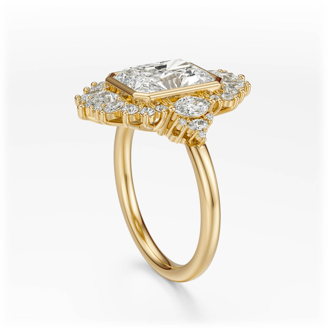 The Ethereal Ring | Radiant | Setting Only - Lavender Creek Gems 