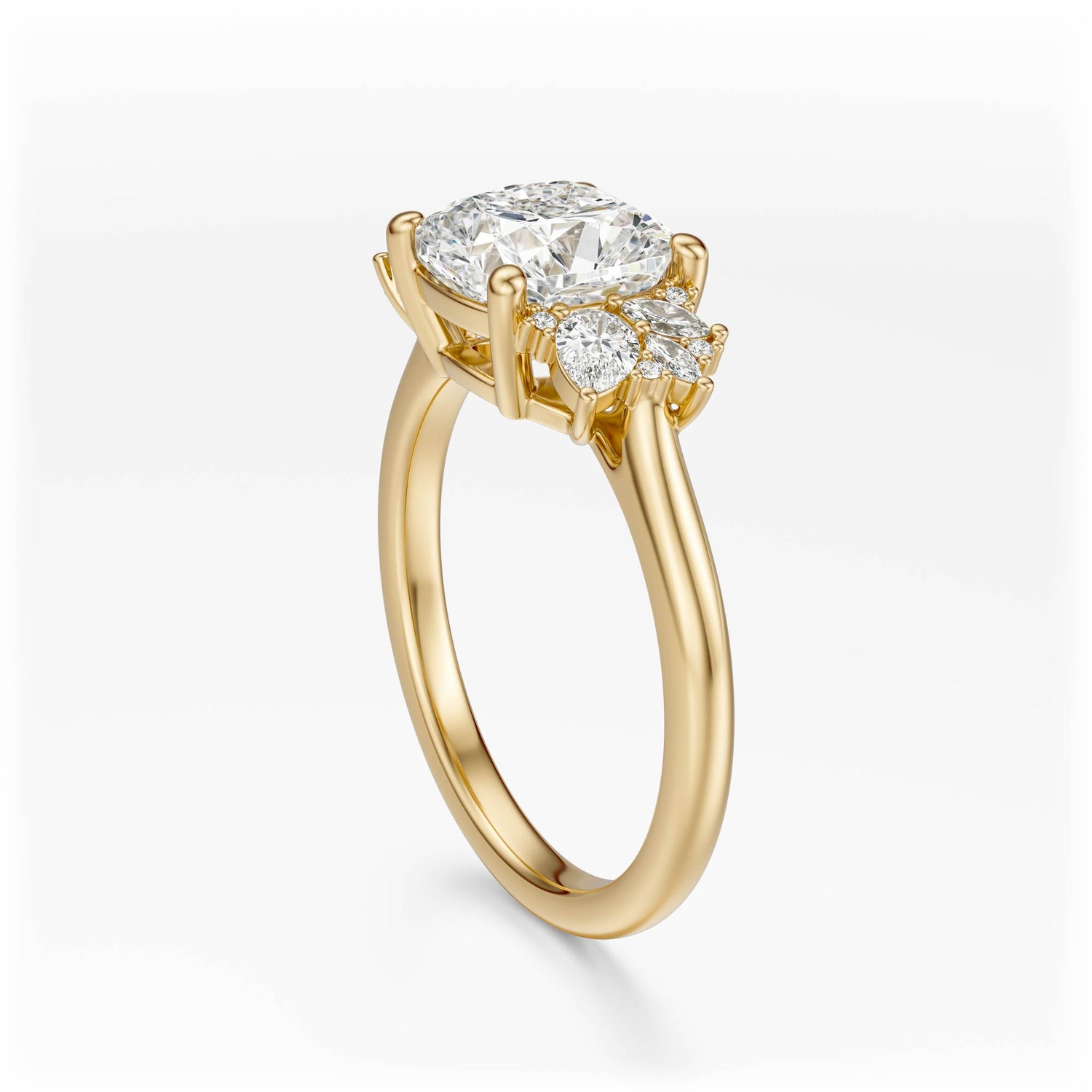 The Diamond Fleur Ring | Cushion | Setting Only - Lavender Creek Gems 