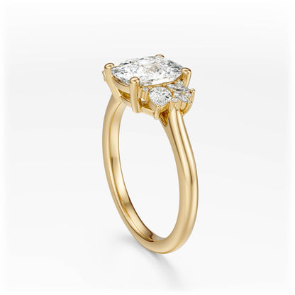 The Diamond Fleur Ring | Elongated Cushion | Setting Only - Lavender Creek Gems 