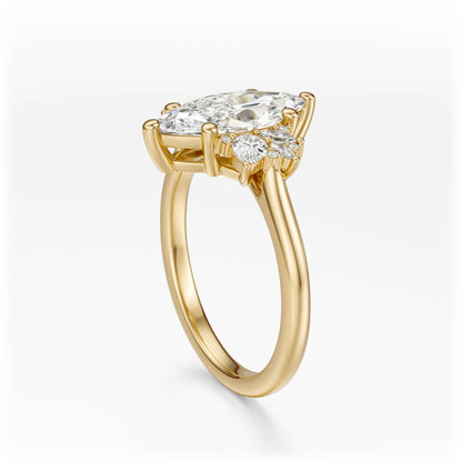 The Diamond Fleur Ring | Marquise | Setting Only - Lavender Creek Gems 