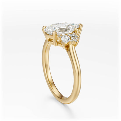 The Diamond Fleur Ring | Pear | Setting Only - Lavender Creek Gems 