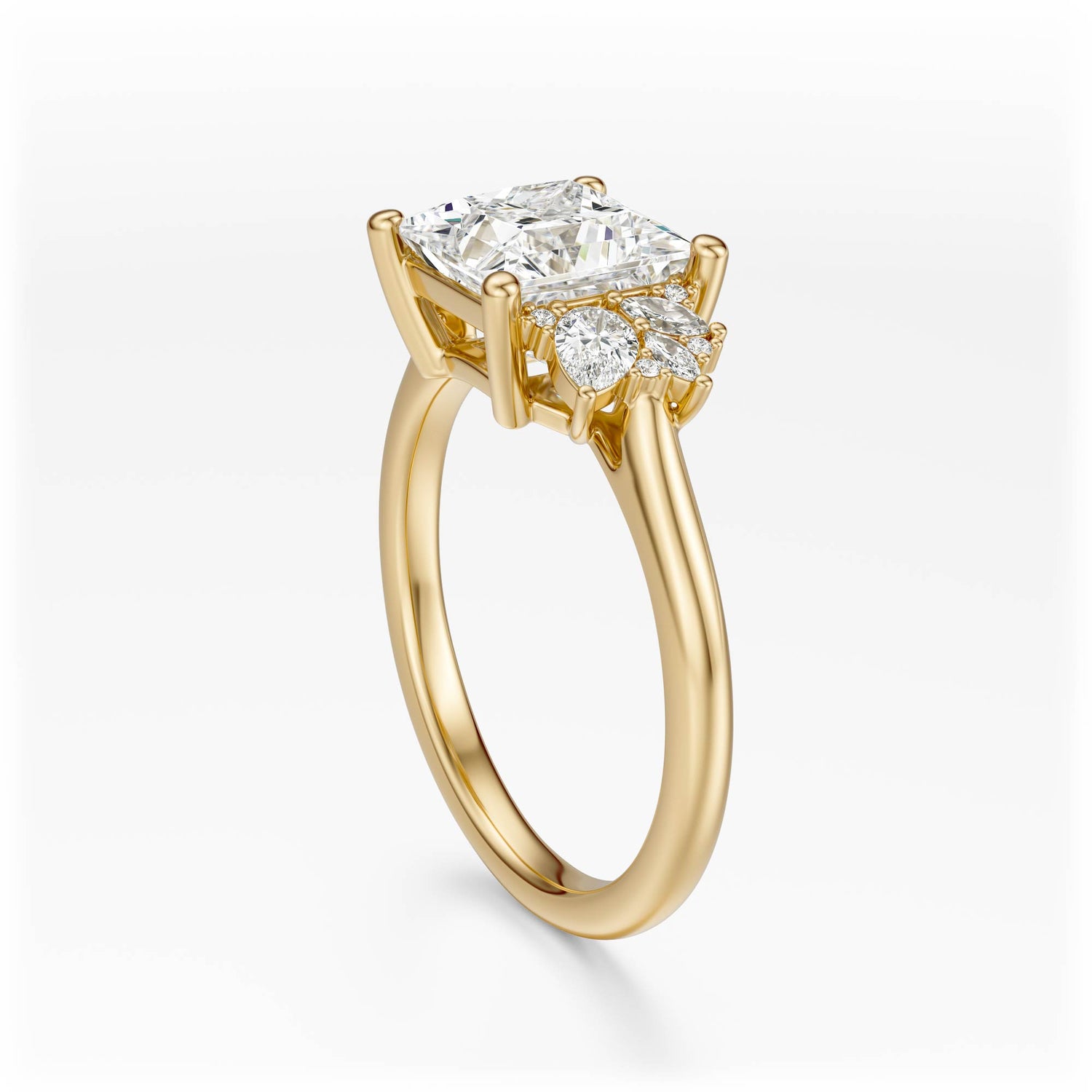 The Diamond Fleur Ring | Princess | Setting Only - Lavender Creek Gems 