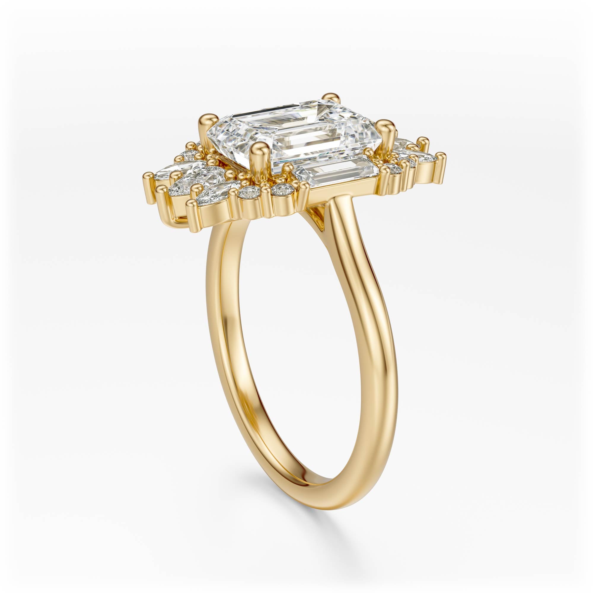 The Georgia Ring | Emerald Cut | Setting Only
