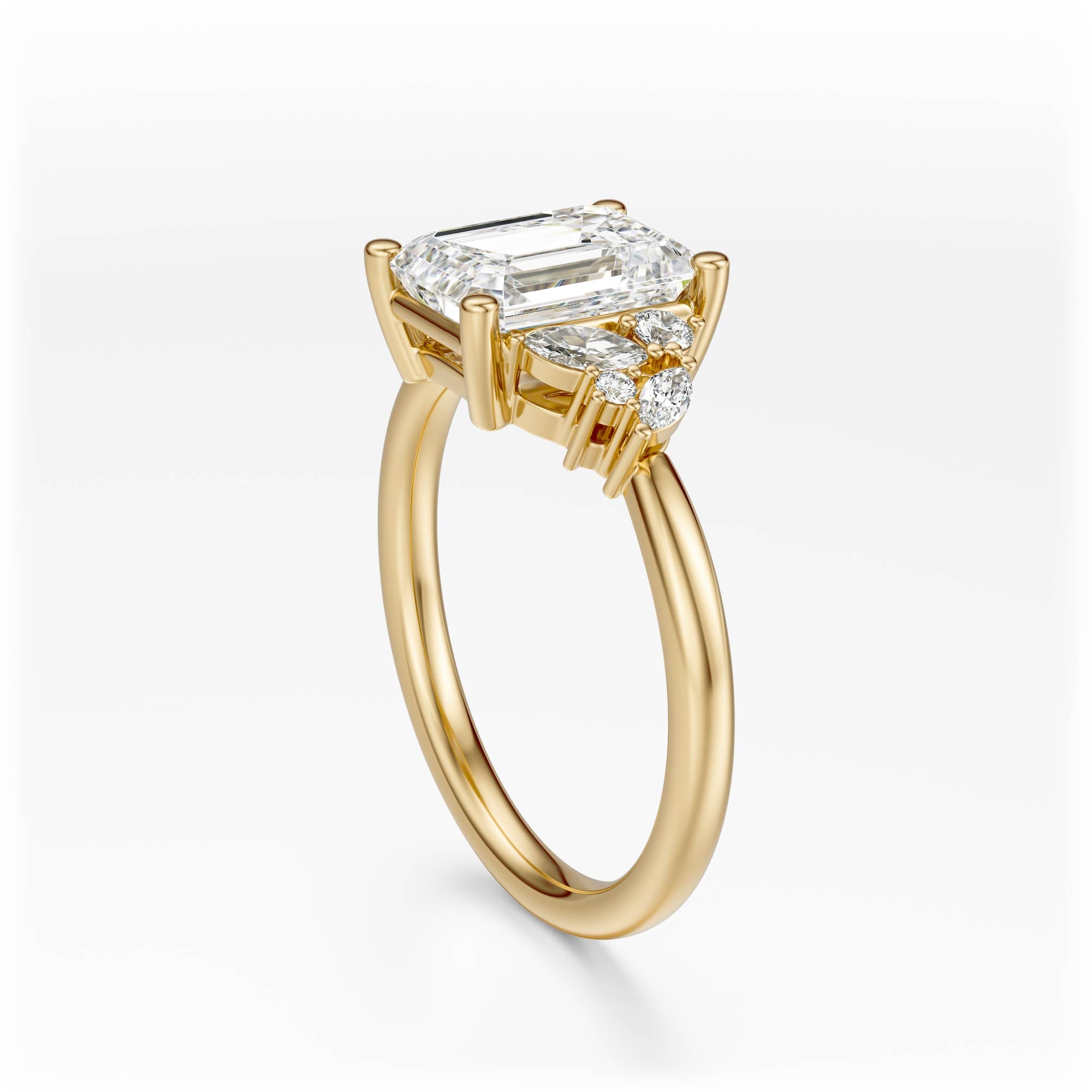 The Laurel Ring | Emerald Cut