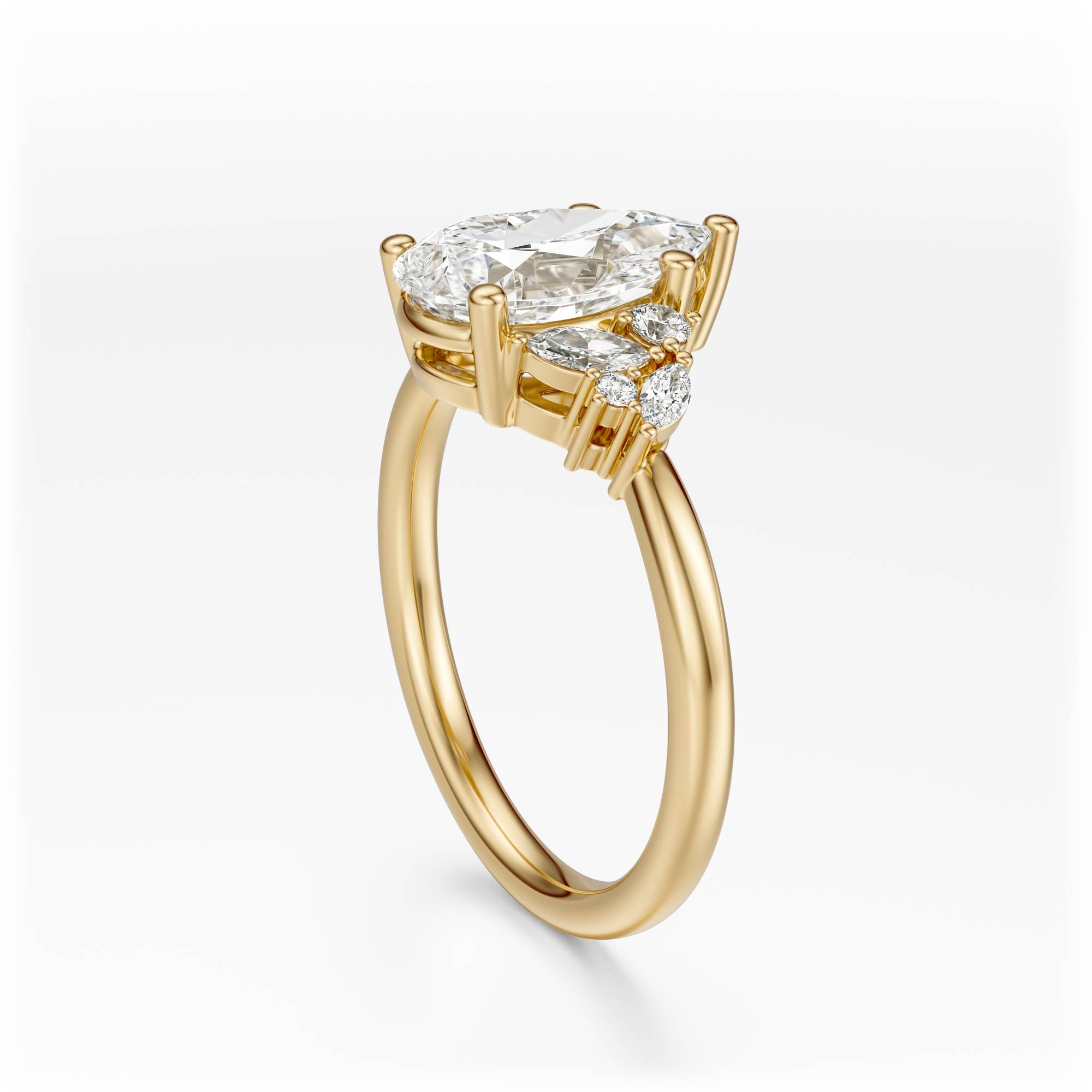 The Laurel Ring | Pear | Setting Only