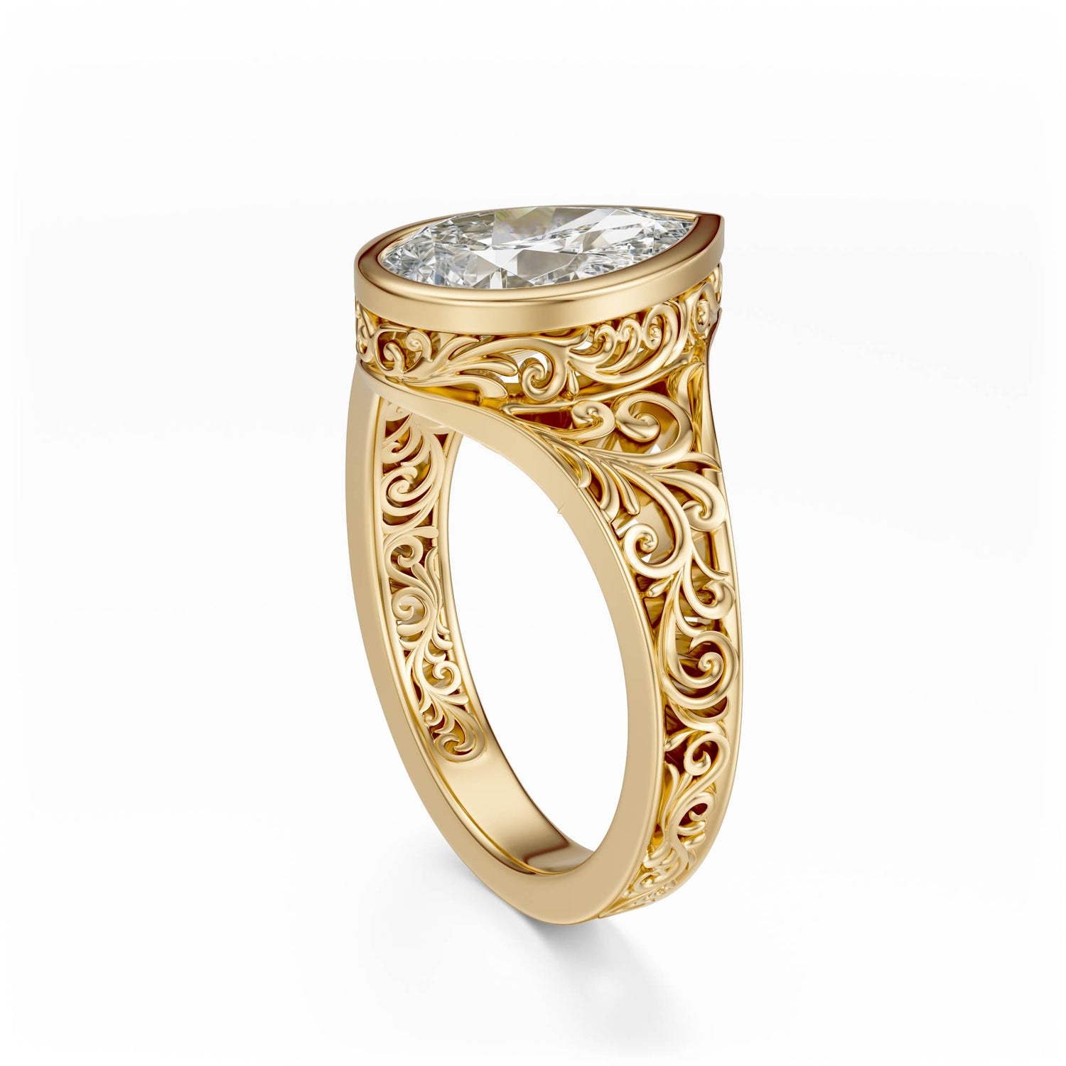 The Endearment Ring | Pear | Setting Only - Lavender Creek Gems 